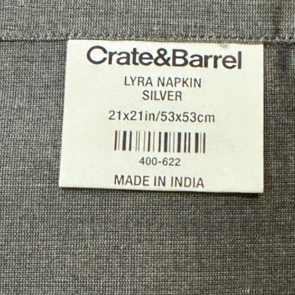 Crate&Barrel Silver Lyra Napkins - Set of 4 - Picture 2 of 3